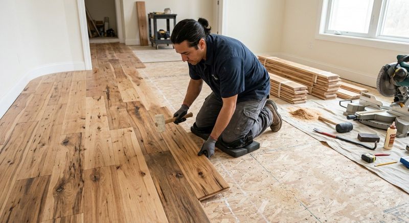 Hickory Floor Installation in Fort Worth, TX