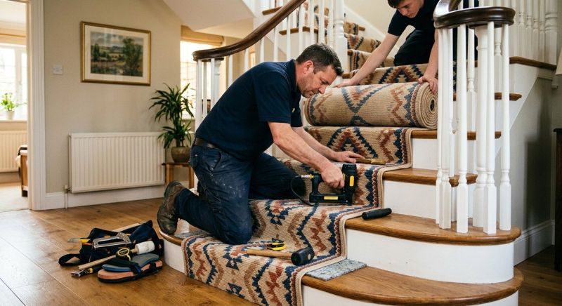 Stair Runner Installation in Monmouth County, NJ